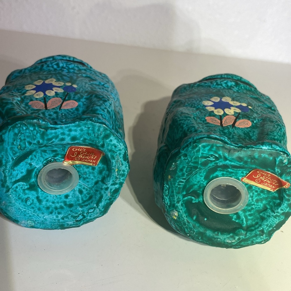 Extremely RARE Vintage MCM Psychedelic Frog Textured Salt & Pepper Shakers - Picture 10 of 11